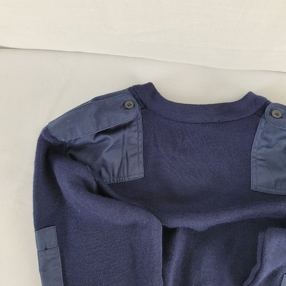 Wool sweater pullover jumper Eppaulets pilot patrol Military Commando Size 16 - Picture 9 of 12